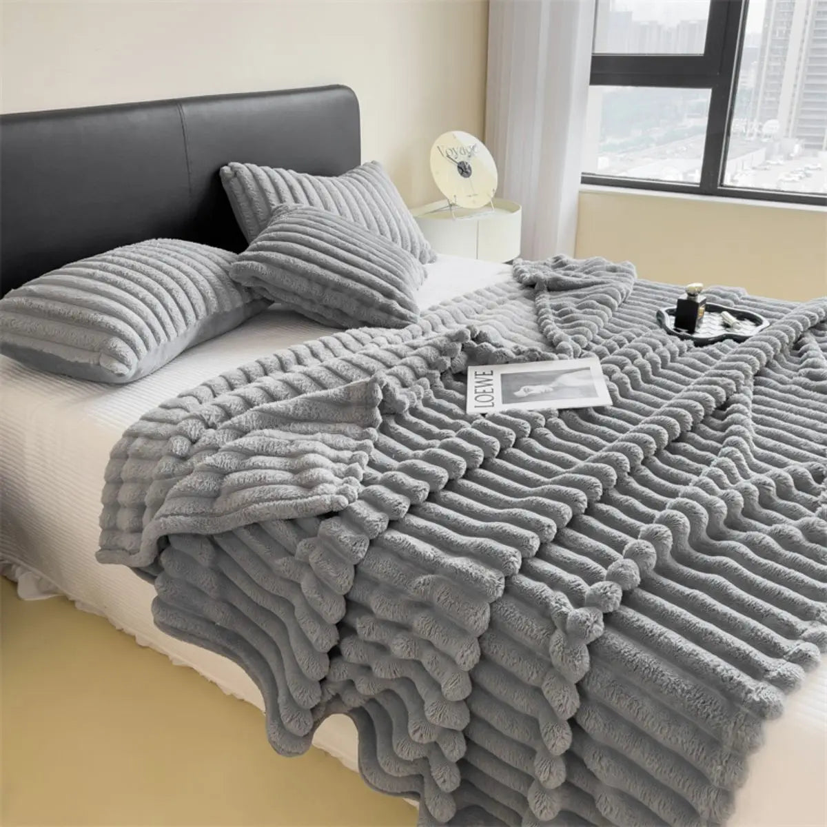 Cozy Striped Multi-Use Throw Blanket