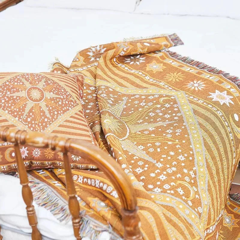 Boho Plaid Throw Blanket