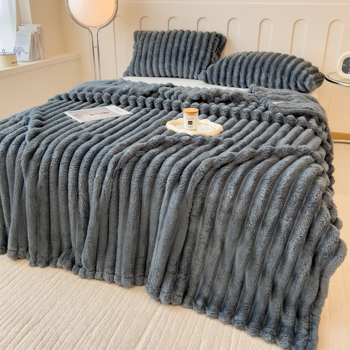 Cozy Striped Multi-Use Throw Blanket