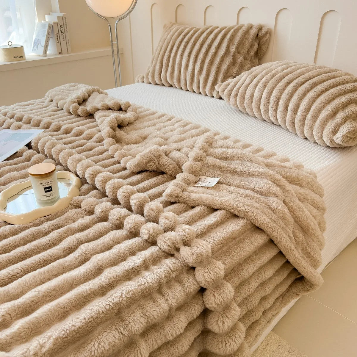 Cozy Striped Multi-Use Throw Blanket
