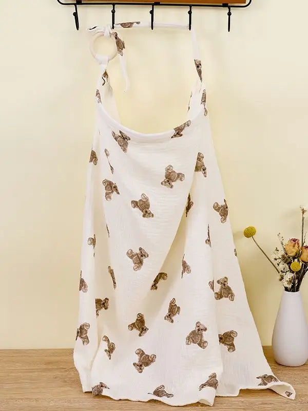 Nursing cover shown in gray blue colorway