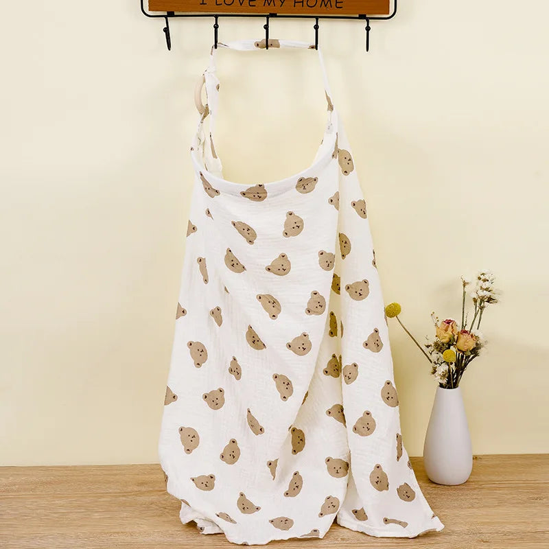 Nursing cover used as a stroller cover