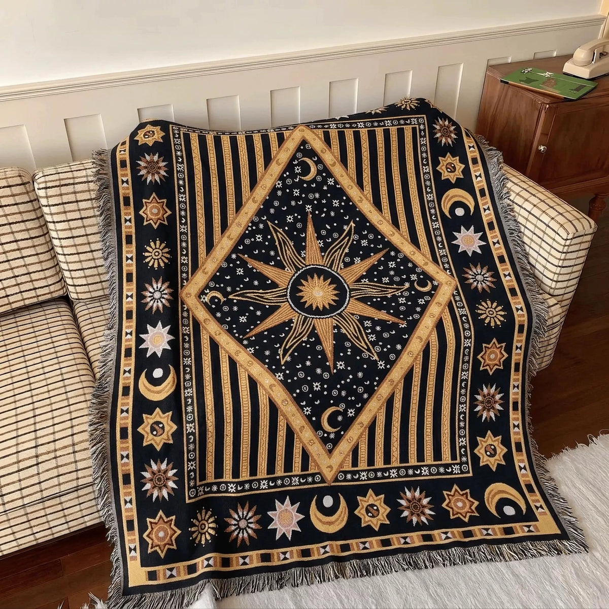 Boho Plaid Throw Blanket