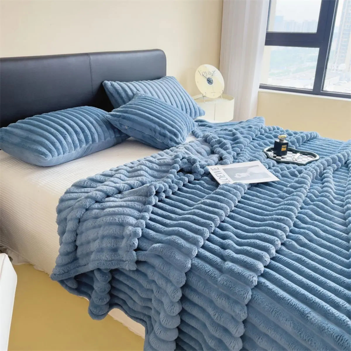 Cozy Striped Multi-Use Throw Blanket