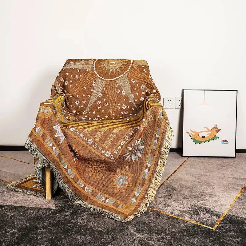Boho Plaid Throw Blanket