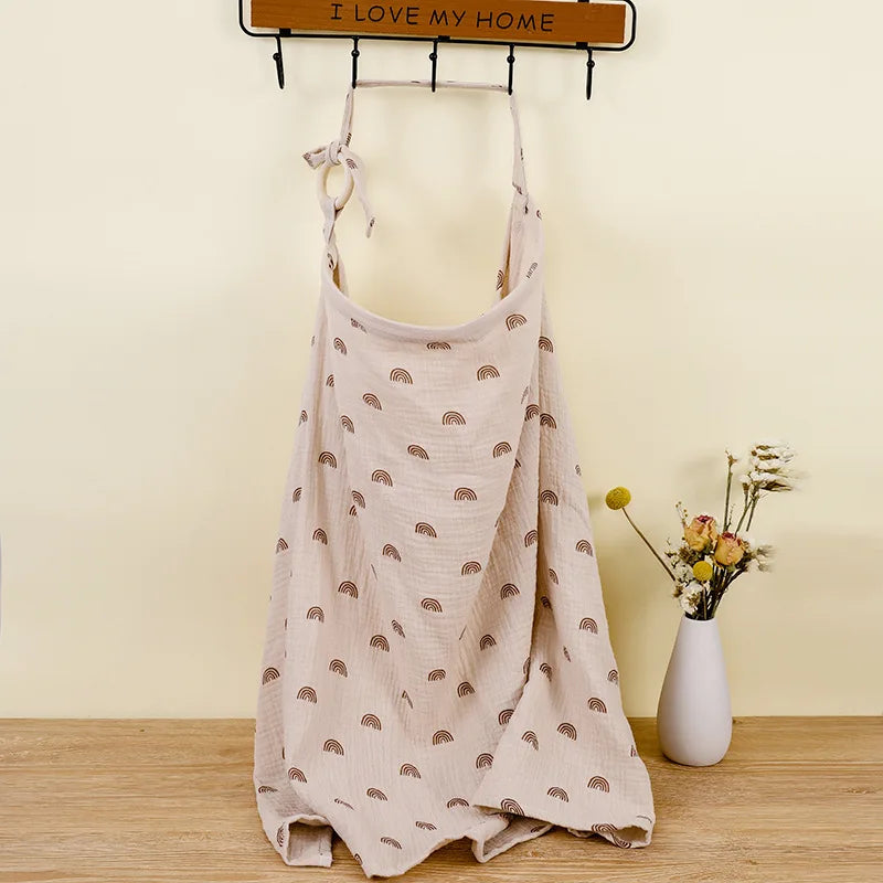 Muslin nursing cover soft cotton fabric detail