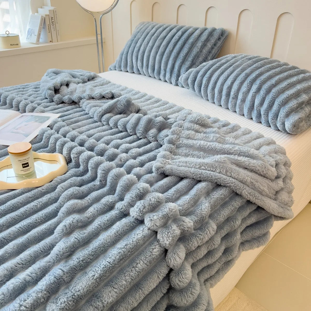 Cozy Striped Multi-Use Throw Blanket
