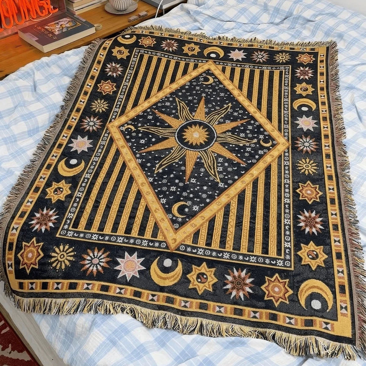 Boho Plaid Throw Blanket