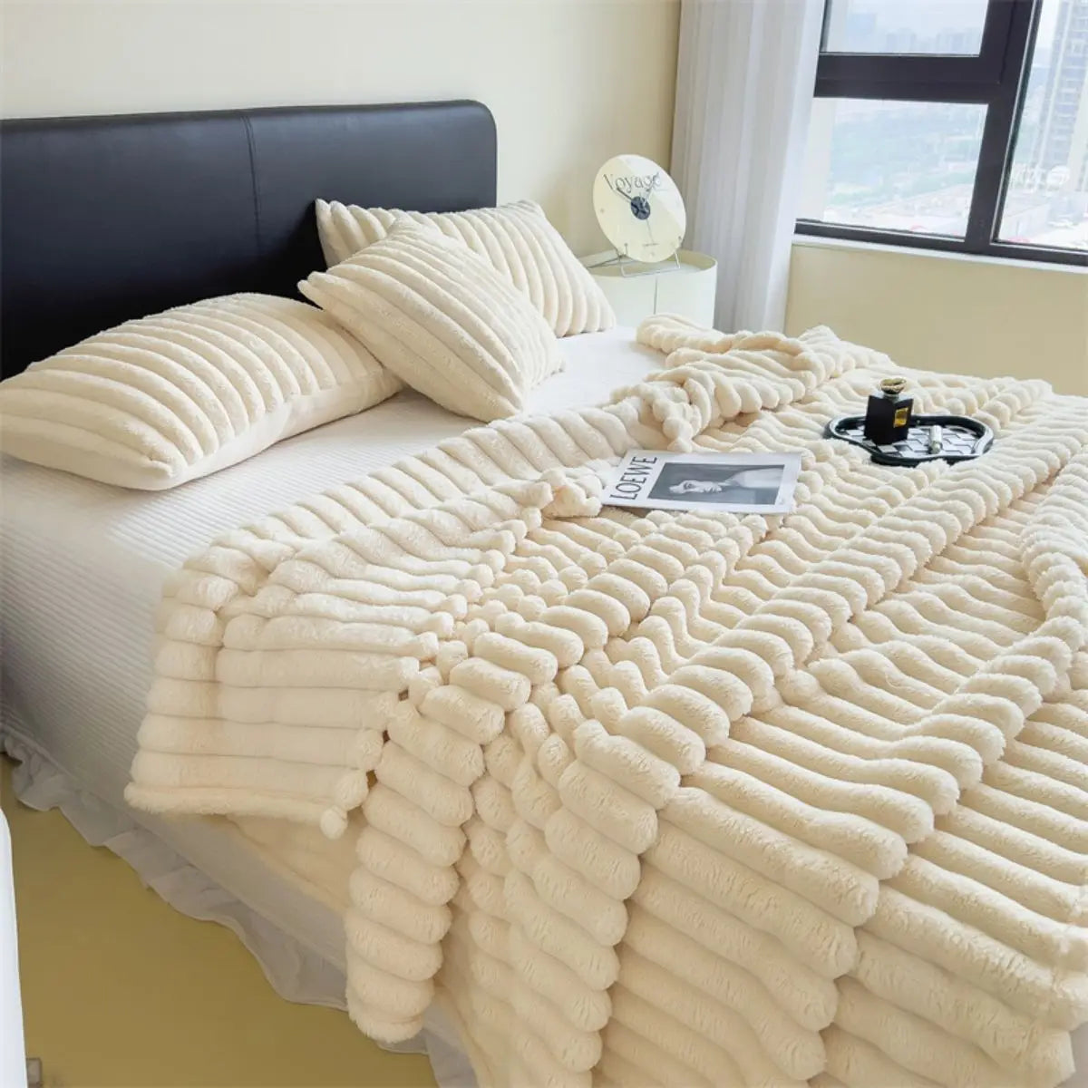 Cozy Striped Multi-Use Throw Blanket