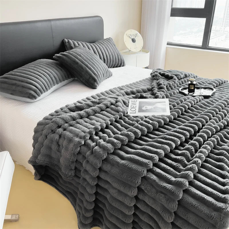 Cozy Striped Multi-Use Throw Blanket