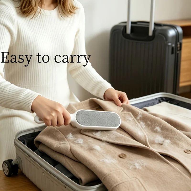 Fur-Free Home lint brush used on couch upholstery