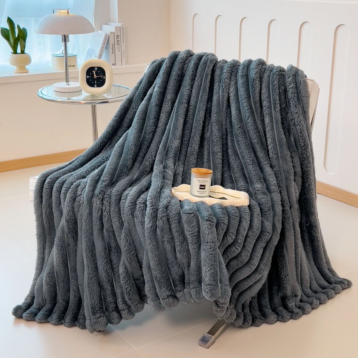 Cozy Striped Multi-Use Throw Blanket