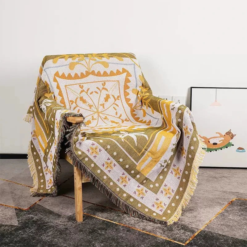 Boho Plaid Throw Blanket