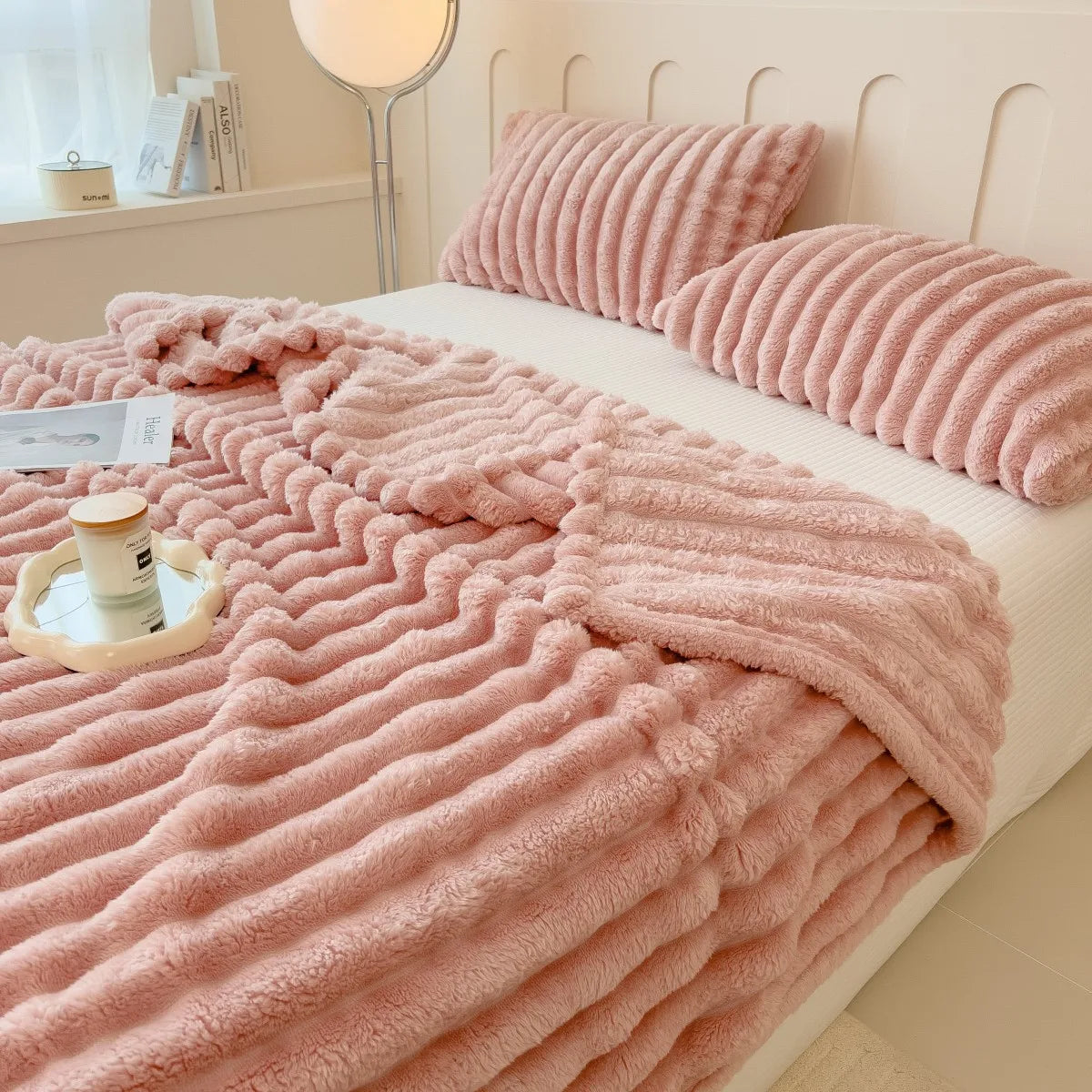 Cozy Striped Multi-Use Throw Blanket