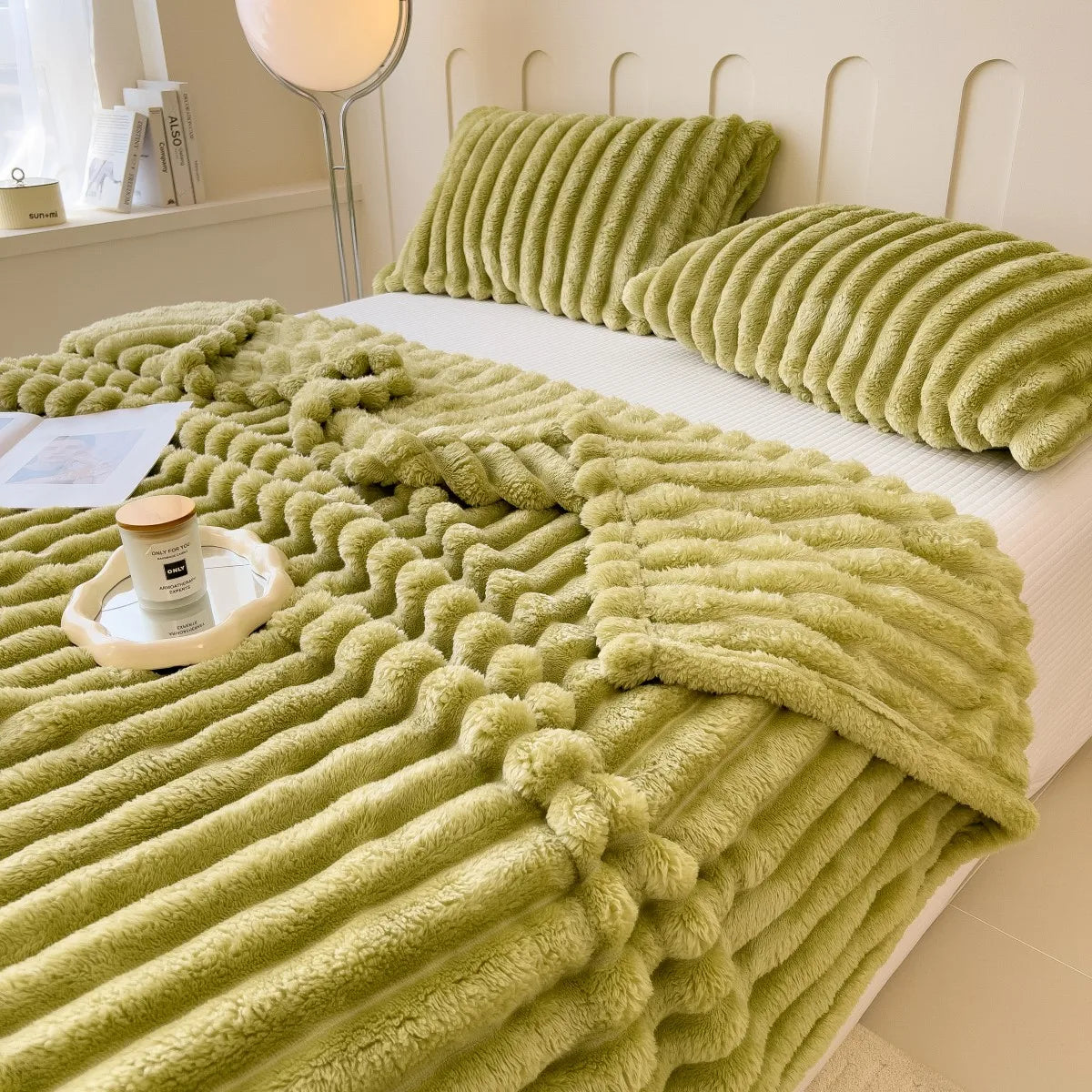 Cozy Striped Multi-Use Throw Blanket